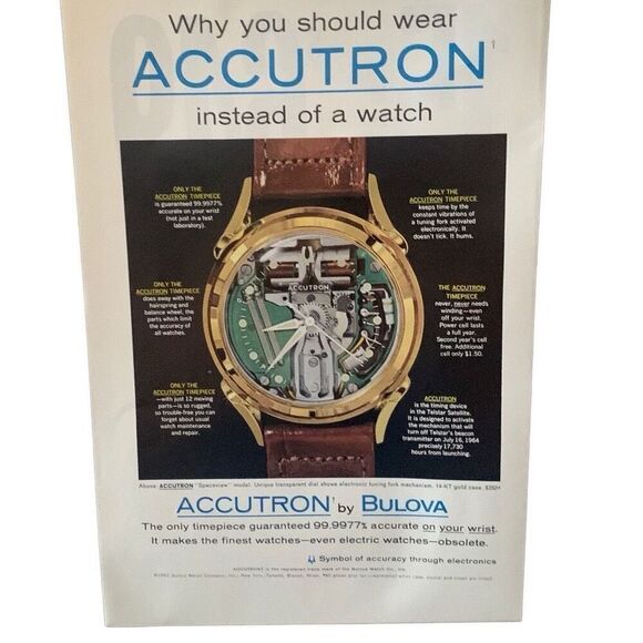 Vintage 1962 Accutron Bulova Instead of a Watch Ad Advertisement - Picture 3 of 4